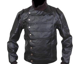 Handmade Bucky Barnes Winter Soldier Leather Jacket