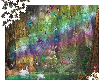 ジグソーパズル：魔法の森 - Etsy 日本