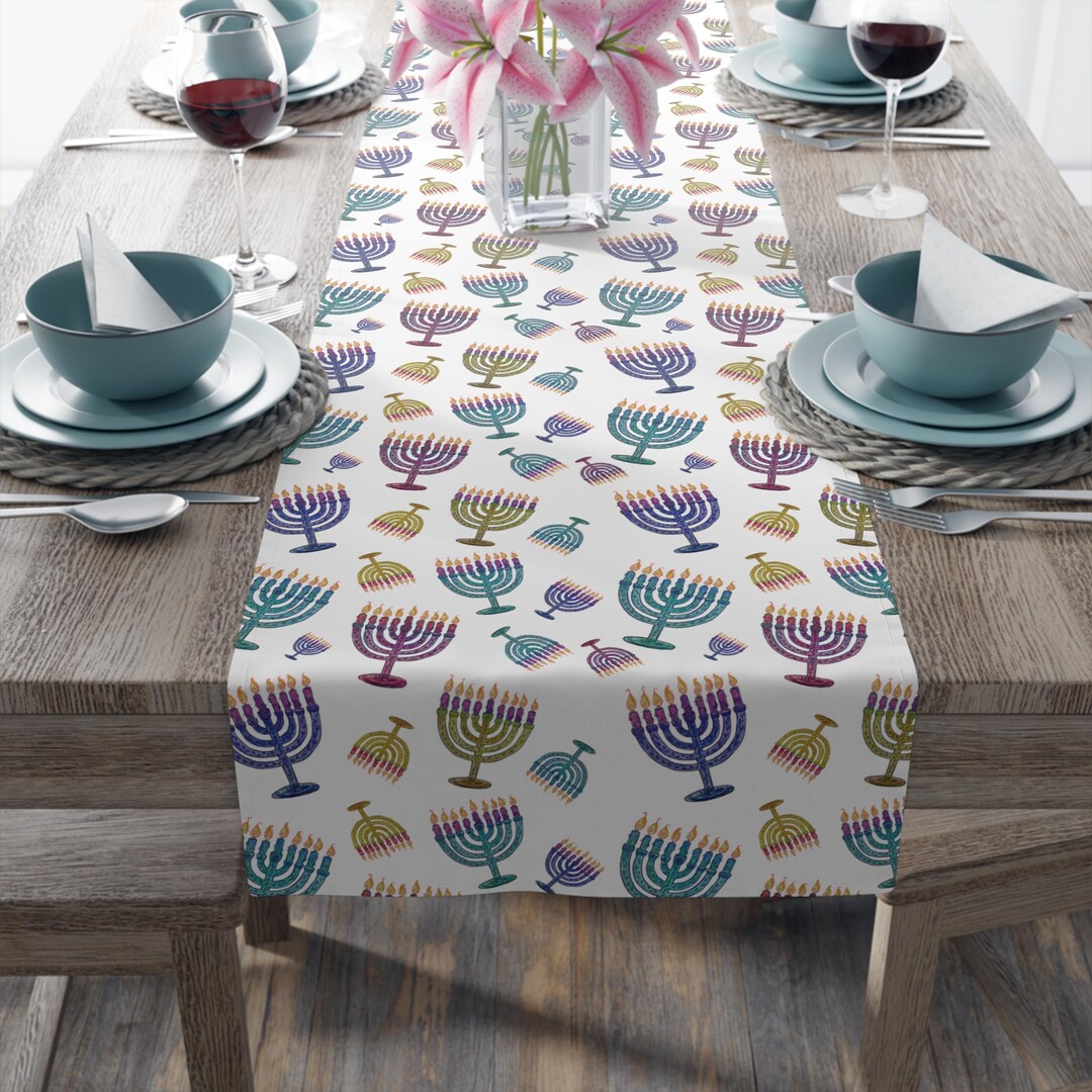 Ceremonial Menorah Quilted Table Runner GFTOQM2530