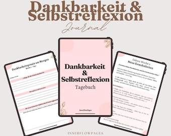 Digital Gratitude Diary & Self-Reflection Journal PDF – Mindfulness, Well-being, Journaling, Self-Care, Mindfulness