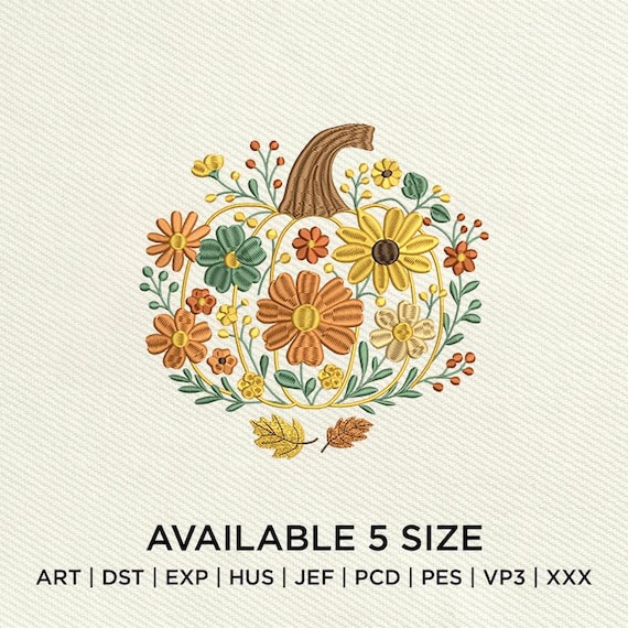 Embroidery Floral Pumpkin File