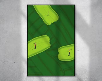 Minimalist Golf Course Print | Abstract Sports Art (Digital Download)