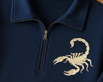 Archivo de puntada de escorpión / Diseño del zodiaco Escorpio / Patrón animal minimalista / Bordado a máquina