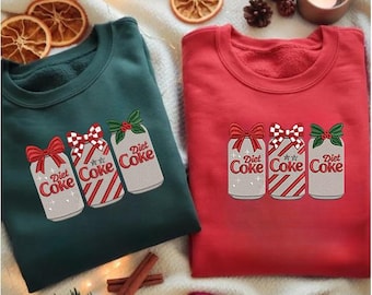 Diseño de bordado de lata de refresco navideña / Adornos festivos para bebidas / Bordado a máquina, descarga instantánea