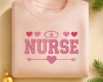 Nurse Embroidery Design | Nurse Love Heart Machine Embroidery File | Medical Sweatshirt Stitch Pattern | Instant Download