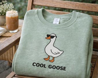 Cool Goose Embroidery Design, Funny Goose Machine Embroidery File, Cute Animal Bird Stitch Pattern, Instant Download
