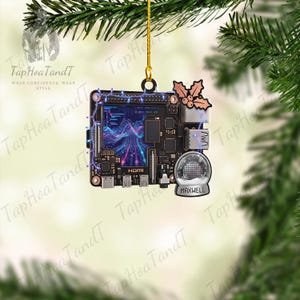 Personalized Computer Board Ornament, Custom Tech Christmas Ornament, Programmer Gift