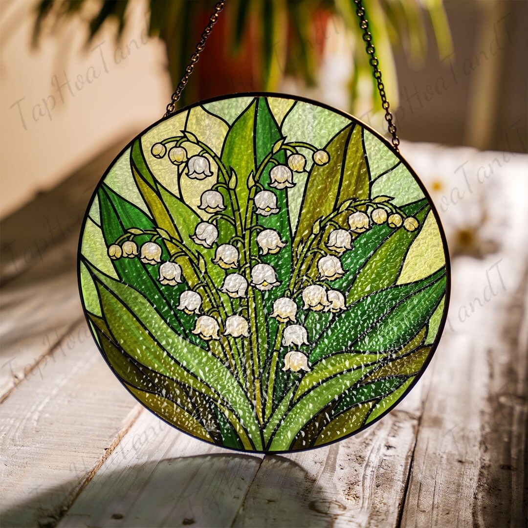 Lily of the Valley Stained Glass Suncatcher – Symbol of Purity & Luck ...