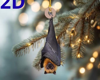 Personalisierte schwarze Fledermaus Ornament - Benutzerdefinierte 2D Wohnung Acryl Weihnachtsbaum Dekoration