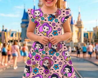 Cute Chibi Zoey Rumi Mira Pink Ruffle Dress, Huntrx Costume Dress, Disneyland Vacation Trip 2026