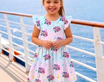 Vestido con volantes Mira Zoey Rumi, vestido inspirado en Huntrx, viaje de vacaciones a Disneyland 2026