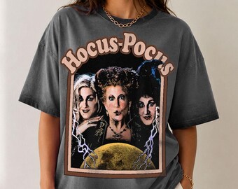Hocus Pocus Retro Team Y2K Gradient Washed Oversize T-Shirt,  Disney Sanderson Witch Tee, Disney Halloween Party 2026