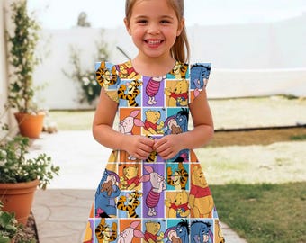 Vestido con volantes de emociones de Pooh, Tigger, Eeyore y Piglet, vestido de Winnie the Pooh y sus amigos, viaje a Disneyland 2026