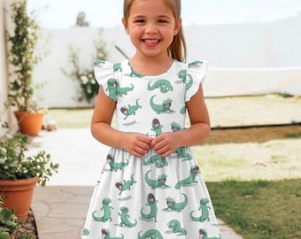 Tom Lizard Funny Emotion Ruffle Dress, Pixar Hoppers Movie Skater Dress, Disneyland Vacation Trip 2026