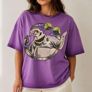 Oogie Boogie Gradient Washed Oversize T-Shirt, Nightmare Before Christmas Shirt, Disney Halloween Shirt bild 4