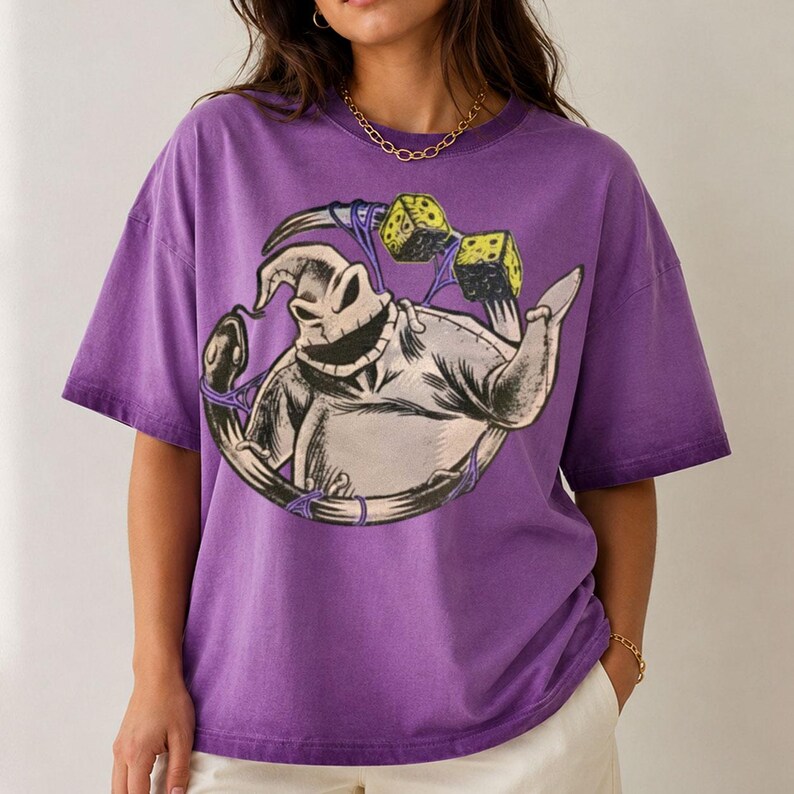 Oogie Boogie Gradient Washed Oversize T-Shirt, Nightmare Before Christmas Shirt, Disney Halloween Shirt bild 4