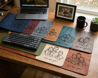 Custom Dad Laptop Desk Mat, Personalized Family Mouse Pad, Father’s Day Office Gift