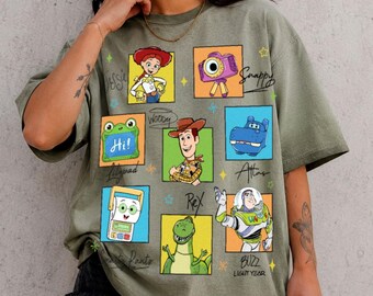 Jessie Woody Rex Friend Gradient Washed Oversize T-Shirt, Toy Story Character Shirt, Disney Vacation Shirt