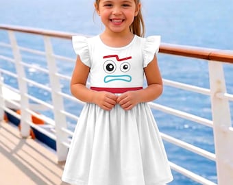 Vestido con volantes de Forky de Toy Story, vestido de Toy Story de Pixar, viaje a Disneyland 2026