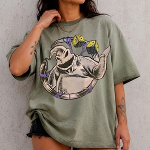 Oogie Boogie Gradient Washed Oversize T-Shirt, Nightmare Before Christmas Shirt, Disney Halloween Shirt bild 1