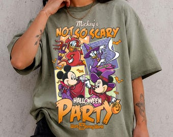 Mickey's Not So Scary Halloween Party 2026 Gradient Washed Oversize T-Shirt  Gradient Washed Oversize T-Shirt, Disney Halloween Party Tee