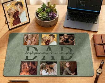 Custom Dad Mousepad Gift, Personalized Mousepad With Photo And Kid Name, Fathers Day Gift for Dad, Dad Birthday Gift