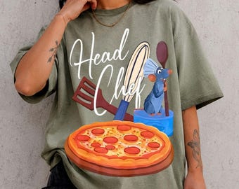 Head Chef Remi Mouse Ratatouille Gradient Washed Oversize T-Shirt, Funny Mouse Cooking Shirt, Disney Foodie Shirt