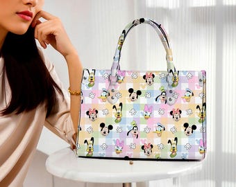 Mickey Minnie Pluto Goofy Donald Daisy Pastel Leather Bag / Disney World Trip 2026 Leather Wallet