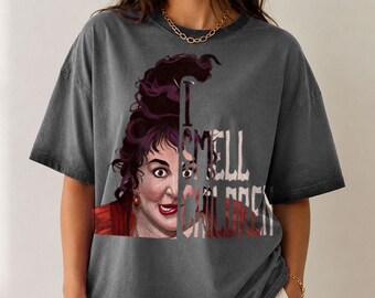 I Smell Children Gradient Washed Oversize T-Shirt, Hocus Pocus Sanderson Sister Shirt, Disney Halloween Shirt