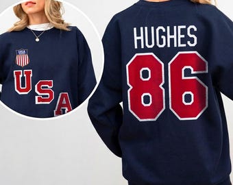 Custom Name Hockey Sweatshirt, USA Winter Game Apparel, Ice Hockey Team Tee