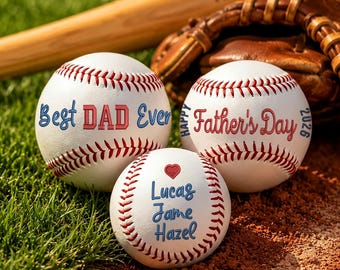 Custom Name Quote Best Baseball Dad Ever Embroidered