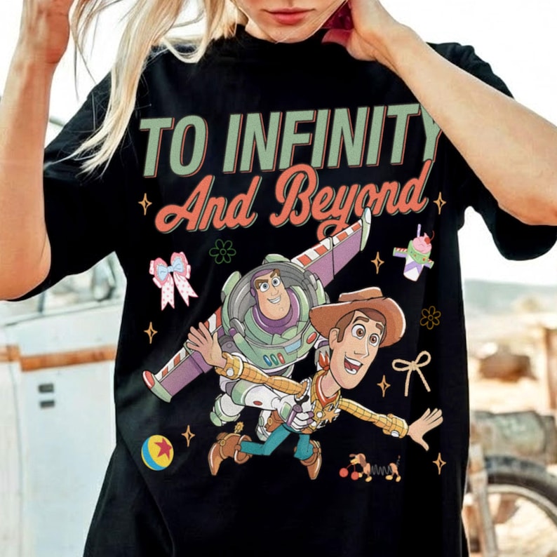 To Infinity and Beyond Buzz Lightyear Woody Comfort Color Shirt, Disney Pixar Toy Story Buzz Lightyear Tee, Family Vaction Trip 2026 bild 2