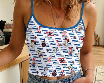Cruise Disney Mickey Minnie At Sea Spaghetti Strap Tank Top, Disney Cruise Lien Top,  Disney Summer Trip 2026