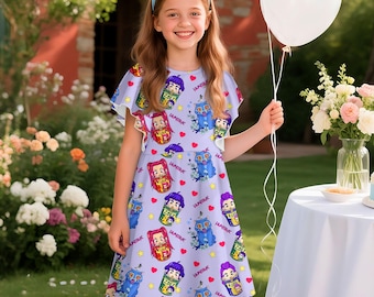 Zoey Rumi Mira Ramen Ruffle Dress, Huntrx Group Inspired Dress, Disneyland Vacation Trip 2026