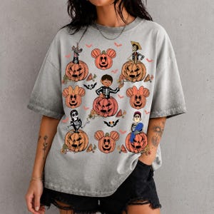 Coco Halloween Gradient Washed Oversize T-Shirt, Miguel Disney Pumpkin Shirt, Disney Vacation Halloween Shirt