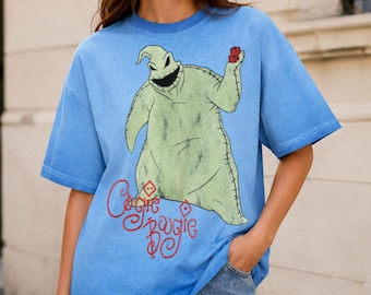 Ready To Oogie Boogie Gradient Washed Oversize T-Shirt, The Nightmare Before Christmas Tee, Disney Halloween Shirt