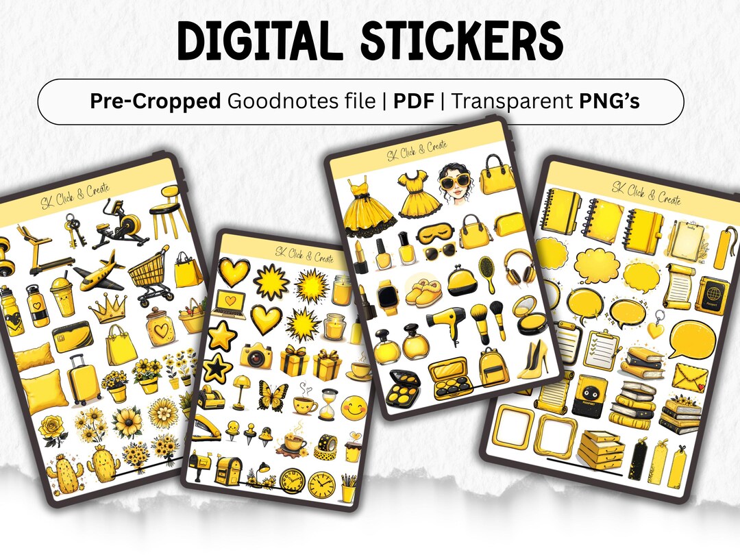 Pre-cropped Stickers, Transparent PNG and PDF: Journal, School, Teacher ...