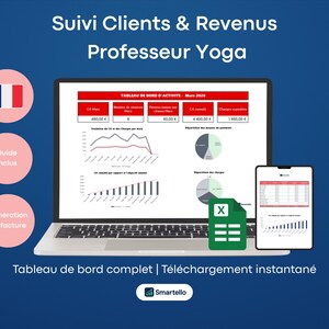 Yoga Teacher Client & Revenue Tracking | Simple, Clear Organization | Excel Spreadsheet