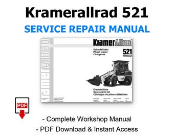 Onderhoudshandleiding Kramerallrad 521, complete lijst met fabrieksonderdelen/onderdelencatalogus, directe pdf-download
