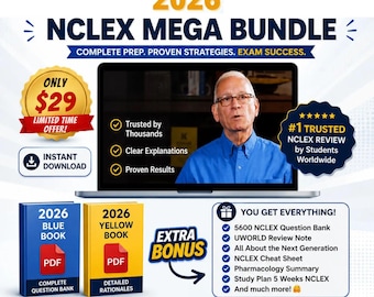 2026 NCLEX Review Mega Bundle | Latest Videos + Books + 5600 QBank + Bonuses