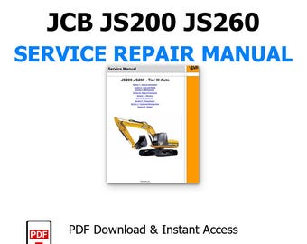 Onderhoudshandleiding JCB JS200-JS260 Download pdf, reparatiehandleiding en onderhoud