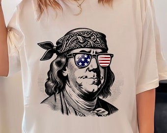 Funny Ben Franklin Shirt Patriotic Shirt Founding Fathers Shirt Murica Shirt Fourth of July Shirt Benjamin Benji Shirt Funny Gangster Shirt