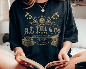 Good Omens Bookish Shirt Aziraphale Crowley Angels and Demons Tee London Bookshop Tshirt Comic Con Fandon T-shirt AZ Fell and Co Gift