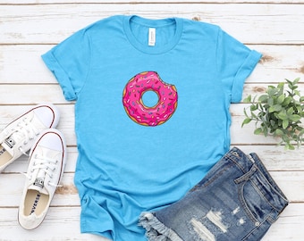 Homer Doughnut Funny Shirt Bart Marge Lisa Tshirt Simpsons T-shirt Pink Sprinkles 90s Nostalgia Tee Unisex Crewneck