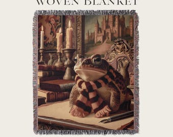 Hogwarts Toad Woven Blanket Hogwarts Tapestry Frog Blanket Toad Blanket Frog Tapestry Gift For Roommate Wizarding World