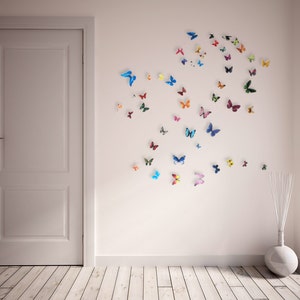 3D Realistic Wall Butterflies- set of 50 various sizes and colors
