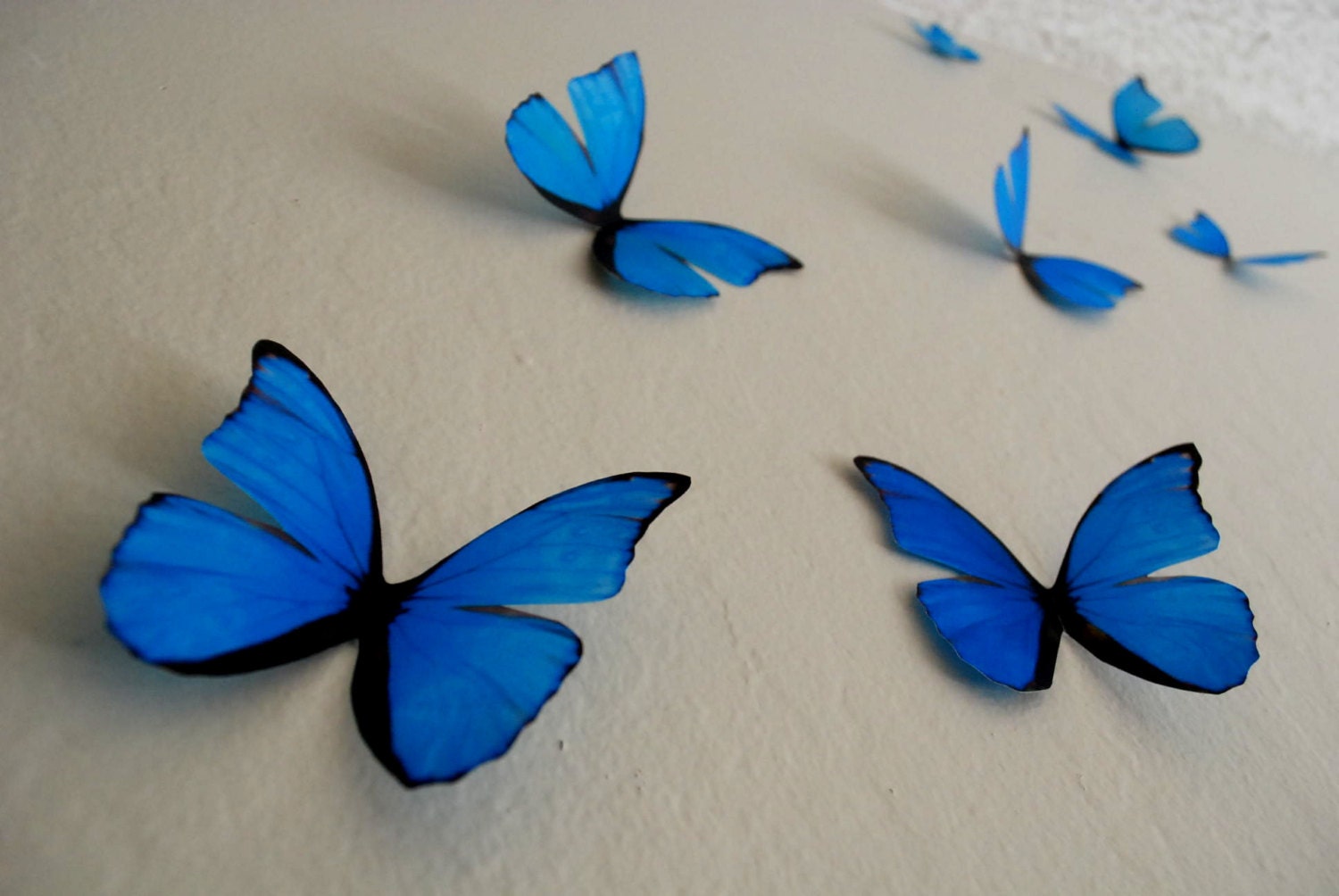 Blue Natural Butterflies From Our Blue Collection. 3d Butterfly Stickers.great  for Conservatories,bathrooms,bedrooms 