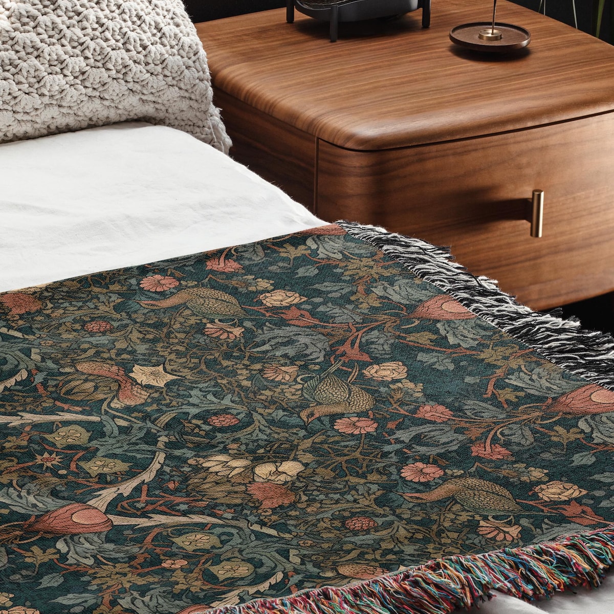 William Morris Woven Blanket Floral - Etsy