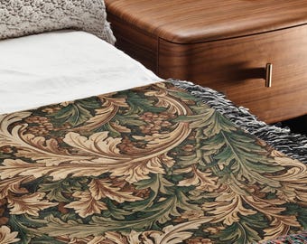 William Morris Woven Blanket Floral Tapestry William Morris Tapestry Fall Blanket Floral Blanket Craftsman Style
