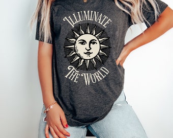 Retro Celestial Shirt Vintage Sun Tee Sunburst T-shirt Simple Design Sunshine Tshirt Starburst Sunrays Shirt